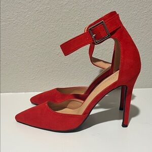 Red Ankle Strap Heels